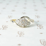 Swirling Romantic Diamond Cluster Ring