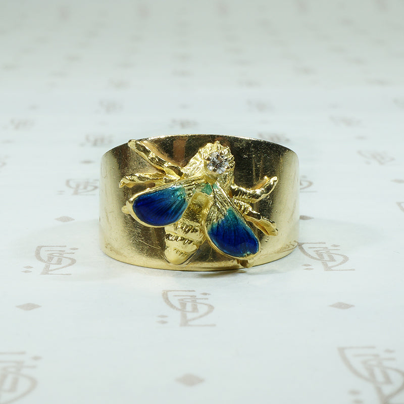 Enameled Bee Gold Cigar Band