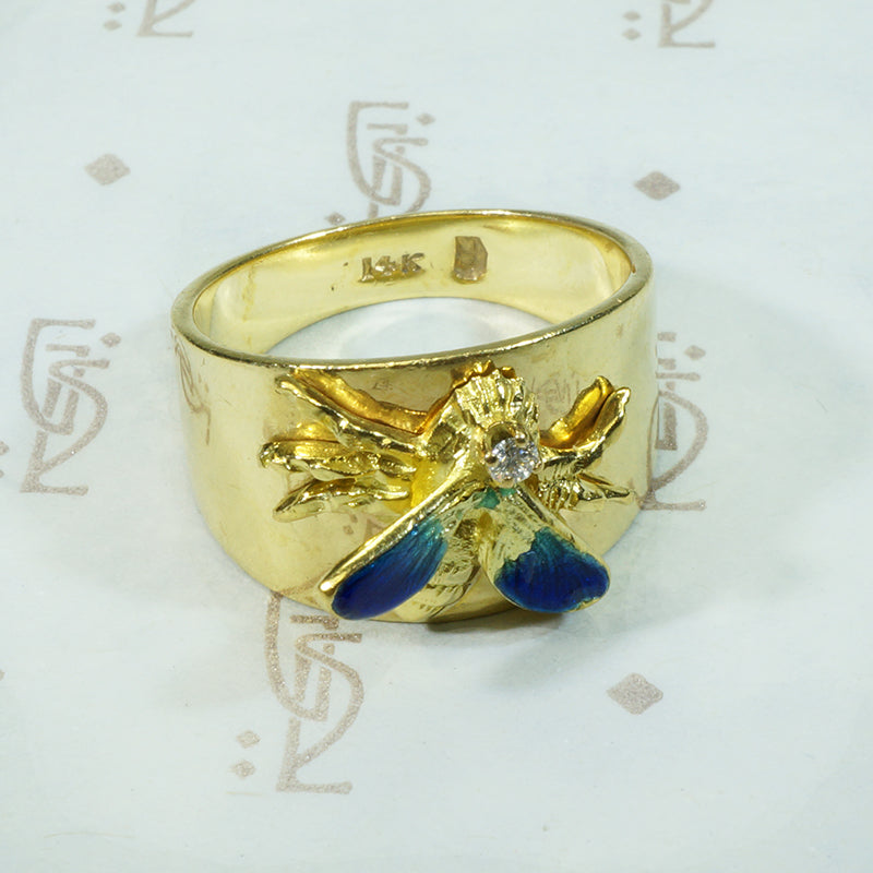 Enameled Bee Gold Cigar Band
