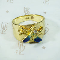 Enameled Bee Gold Cigar Band