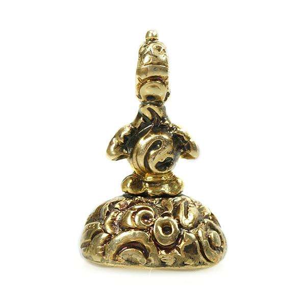 Rose Adorned Fob Seal with Carnelian Lion Rampant