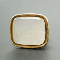 An All Seeing Eye Fob Seal Chalcedony in 15k gold