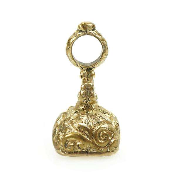 Carved Amethyst Inquire Within Petite Victorian Fob seal