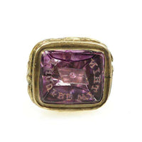 Carved Amethyst Inquire Within Petite Victorian Fob seal