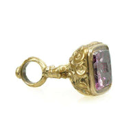 Carved Amethyst Inquire Within Petite Victorian Fob seal