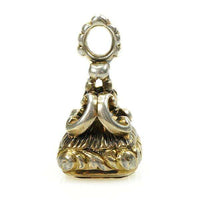Silver Gilt Victorian Fob with Carved Citrine Armorial Shield