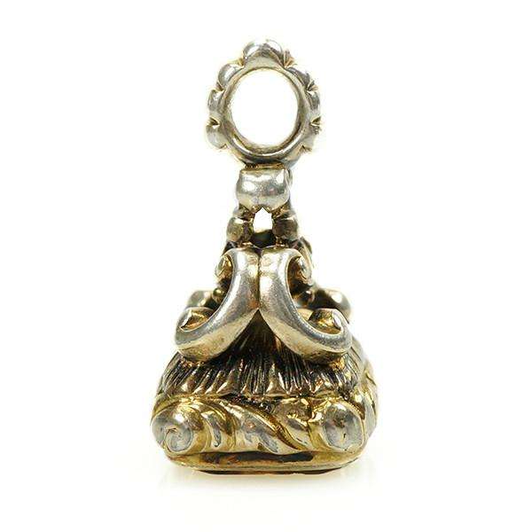 Silver Gilt Victorian Fob with Carved Citrine Armorial Shield