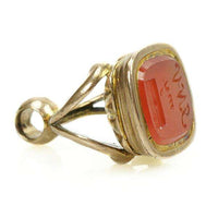 Victorian Fob Seal in Carnelian Carved with a sealed letter
