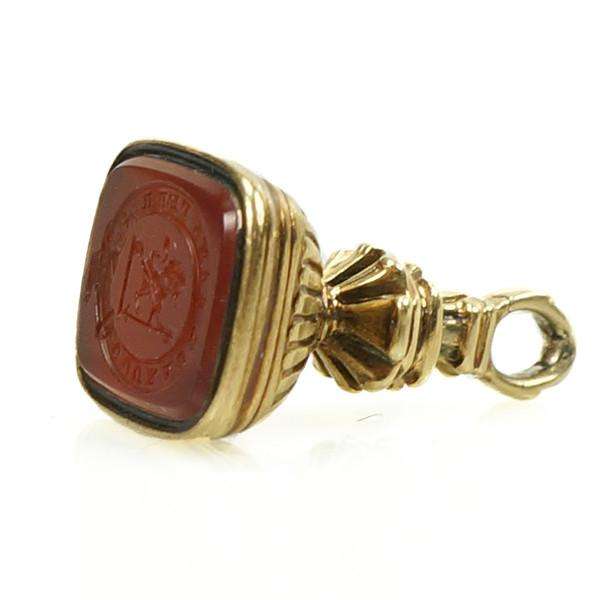 Carnelian Gold Fob in Neoclassical Style