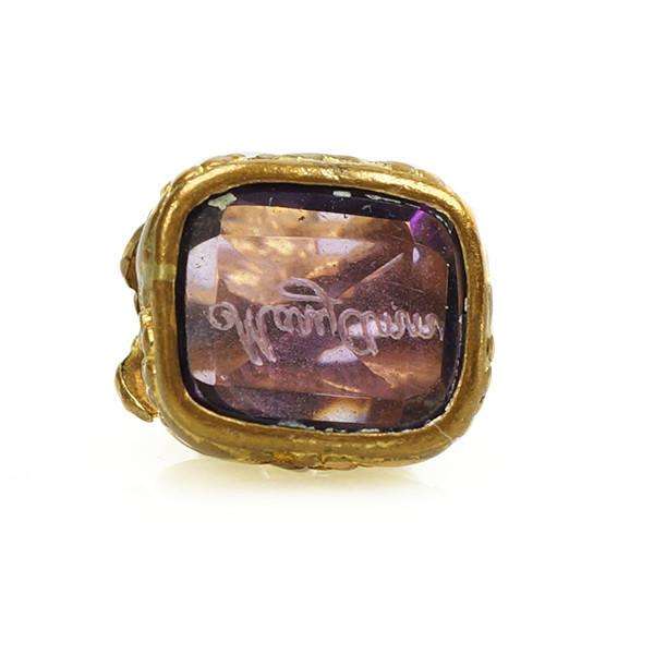 Amethyst Glass Tassie Seal in Pinchbeck "Mary Ann"