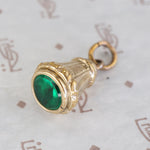 Emerald Green Glass 19th Century Fob