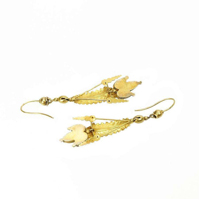 Long and Lovely Foiled Garnet Earrings Early 1800's