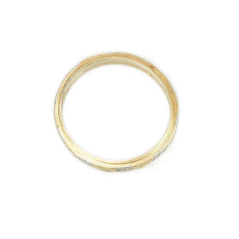 Engraved 2 tone Vintage Gold Band