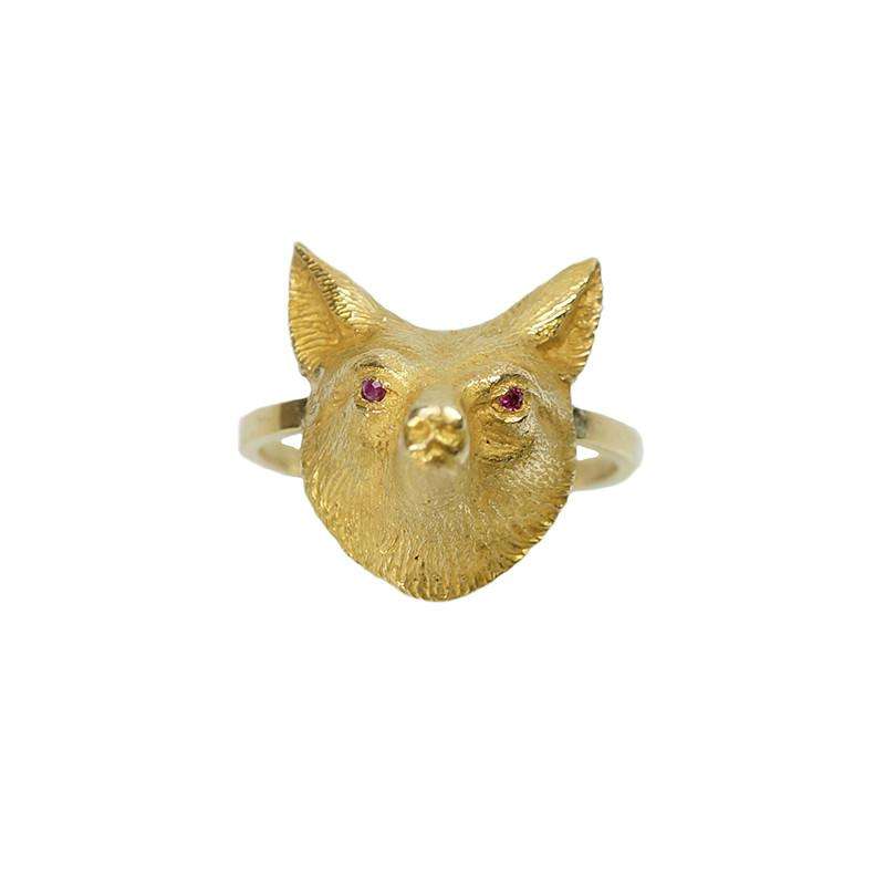 Vintage Gold Fox Head Conversion Ring