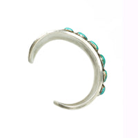 Impressive Fred Guerro Silver and Turquoise Cuff - Gem Set Love
