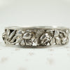 French Silver Hinged Bangle Roses and Iris c1900