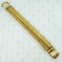 Magnificent 18k Gas Pipe Bracelet with Rubies and Diamonds