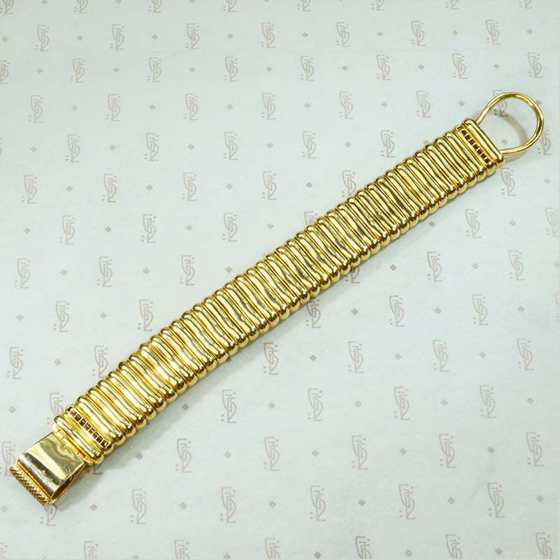 Magnificent 18k Gas Pipe Bracelet with Rubies and Diamonds