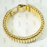 Magnificent 18k Gas Pipe Bracelet with Rubies and Diamonds