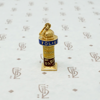 Folies Bergere 18k Gold Enamel Charm