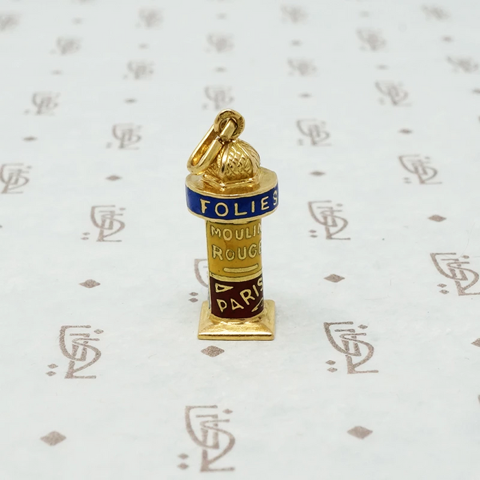 Folies Bergere 18k Gold Enamel Charm