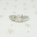 Deco Platinum Square Old Mine Cut Diamond