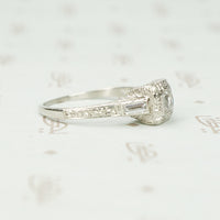 Deco Platinum Square Old Mine Cut Diamond