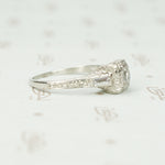 Deco Platinum Square Old Mine Cut Diamond