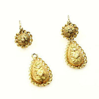 19th century Day & Night Earrings French Hallmarked 18k Gold