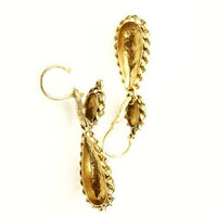 19th century Day & Night Earrings French Hallmarked 18k Gold