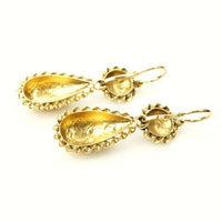 19th century Day & Night Earrings French Hallmarked 18k Gold