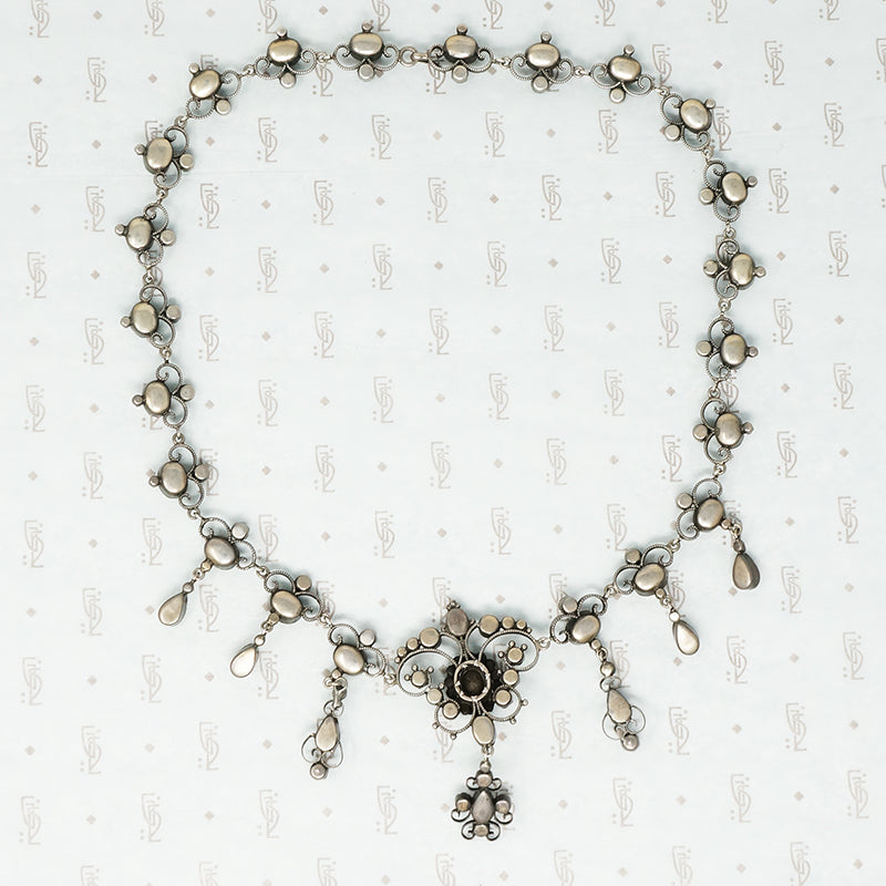 Early French Silver and Paste Necklace