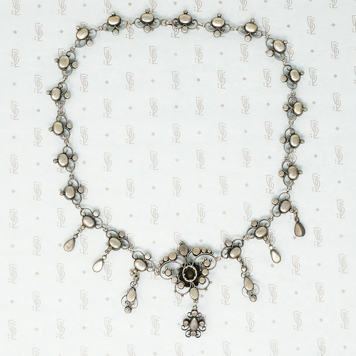 Early French Silver and Paste Necklace