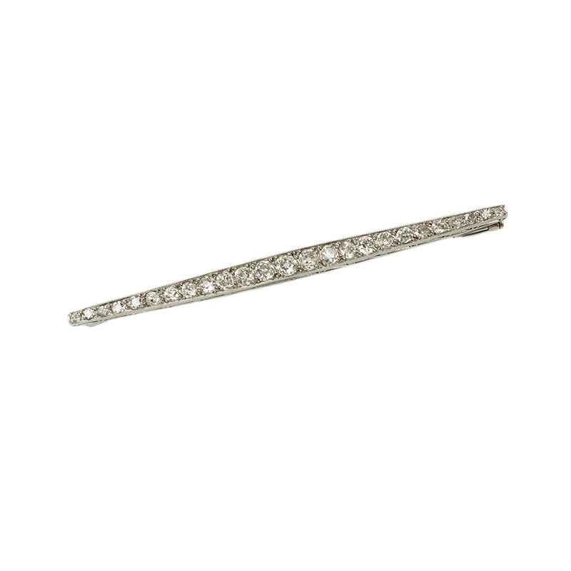 Vintage French Platinum Diamond Set Brooch