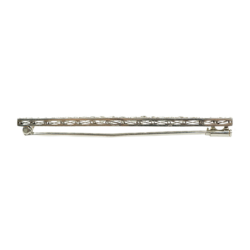 Vintage French Platinum Diamond Set Brooch