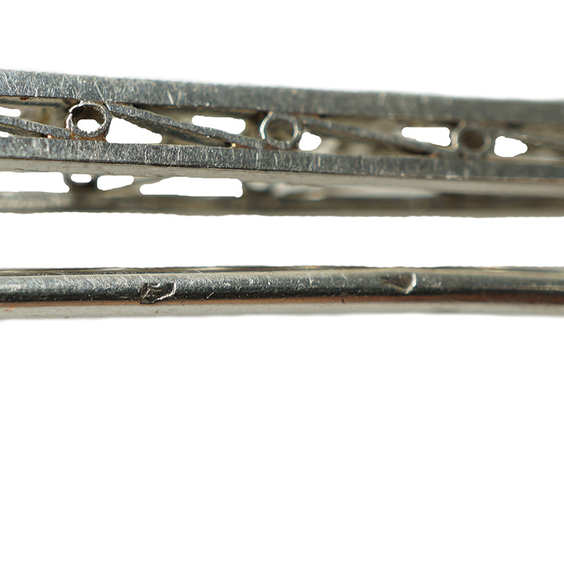 Vintage French Platinum Diamond Set Brooch