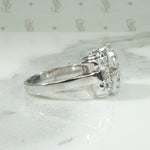 French Platinum Diamond Retro Ring