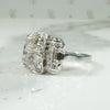 French Platinum Diamond Retro Ring