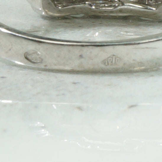 French Platinum Diamond Retro Ring