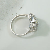 French Platinum Diamond Retro Ring