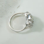 French Platinum Diamond Retro Ring