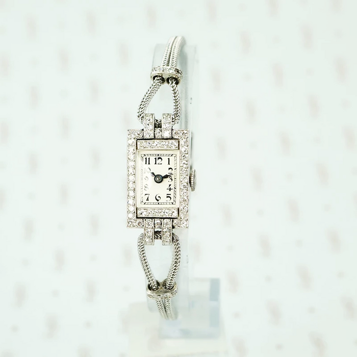 french platinum diamond encrusted ladies watch 1910
