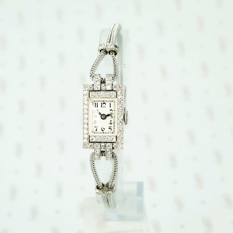 french platinum diamond encrusted ladies watch 1910
