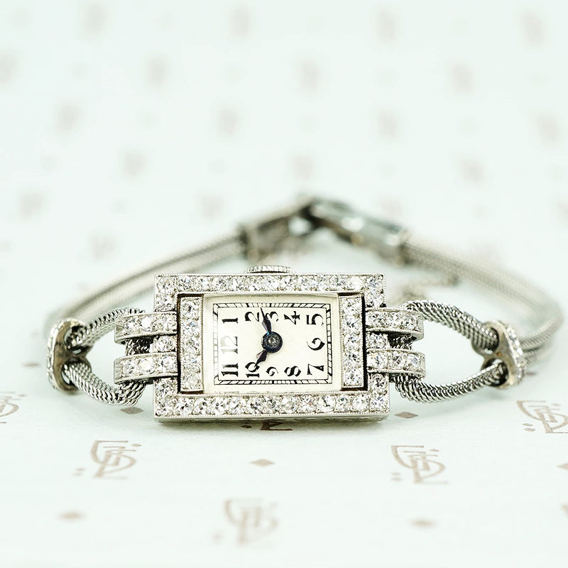 french platinum diamond encrusted ladies watch 1910