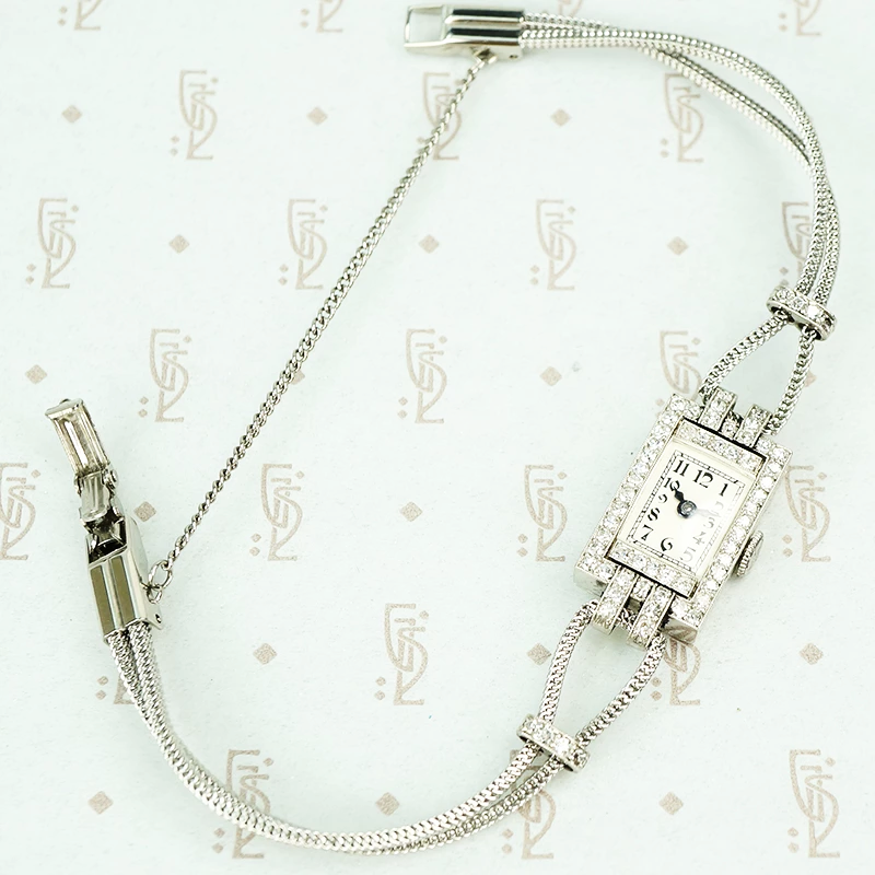 french platinum diamond encrusted ladies watch 1910