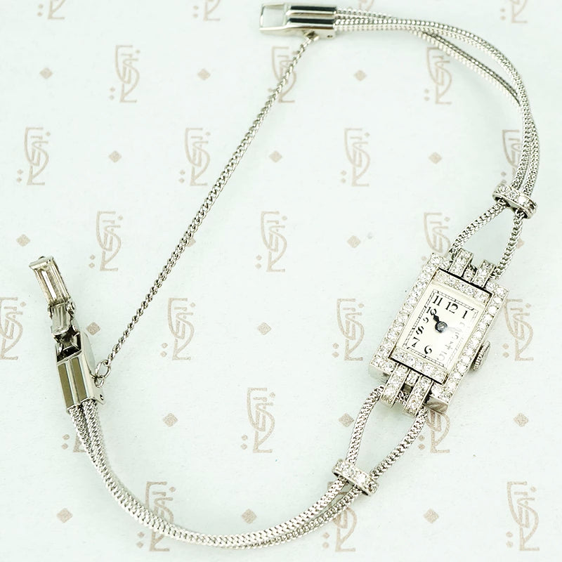 french platinum diamond encrusted ladies watch 1910
