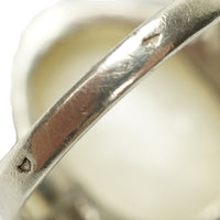 French Deco Silver and Mother of Pearl Ring