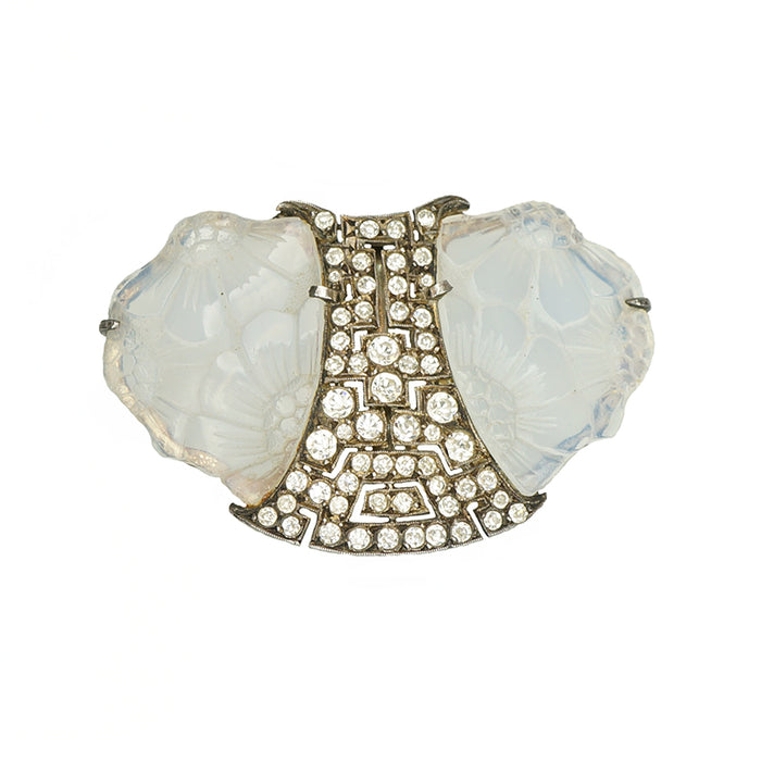 Vintage French Lalique Choker Slide - Gem Set Love