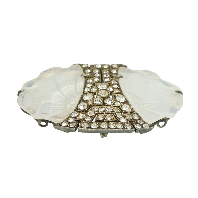 Vintage French Lalique Choker Slide - Gem Set Love