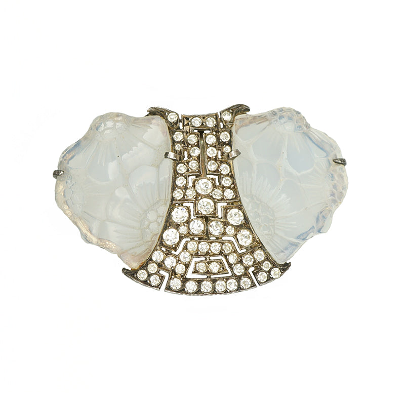 Vintage French Lalique Choker Slide - Gem Set Love